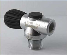 Load image into Gallery viewer, Image Of - Blue Steel Inline Rebreather Valve - Diluent (Black Knob)