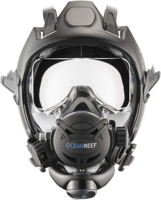 Ocean Reef SPACE EXTENDER- Diving Full Face Mask w/ INT 2nd Stage, SAV & Hose Black Small/Medium