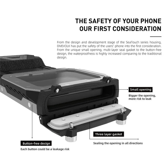 Divevolk Sea Touch 4 Max Plus Underwater Smart phone Housing-Black