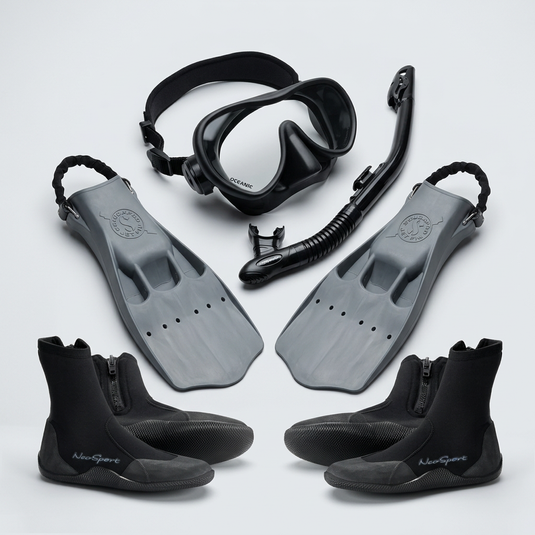 Snorkel rental package with snorkel, mask, fins and boots