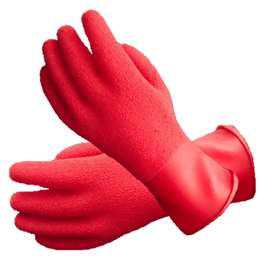 Kubi Textured Red Rubber Latex Heavyweight Gloves