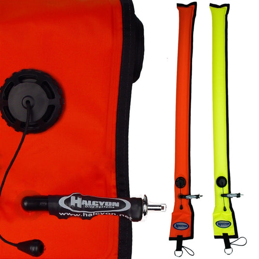 Image of Halcyon Diver's Alert Marker, 3.3' (1 m) long, closed circuit yellow