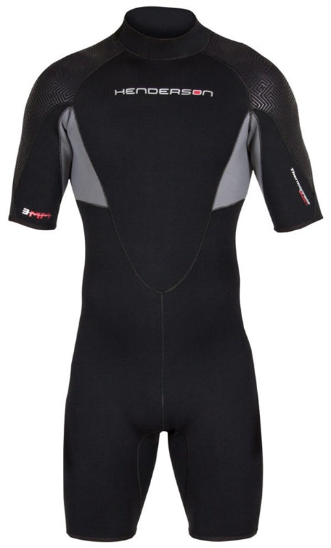 Image Of - Henderson 3MM Thermoprene Pro Shorty Mens Backzip - Henderson Mens Large Black