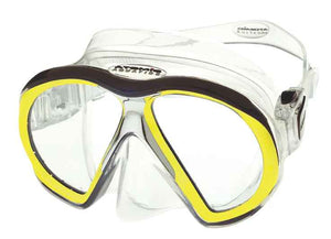 Image Of - Atomic Aquatics Sub Frame Masks - Atomic Clear w/ Yellow