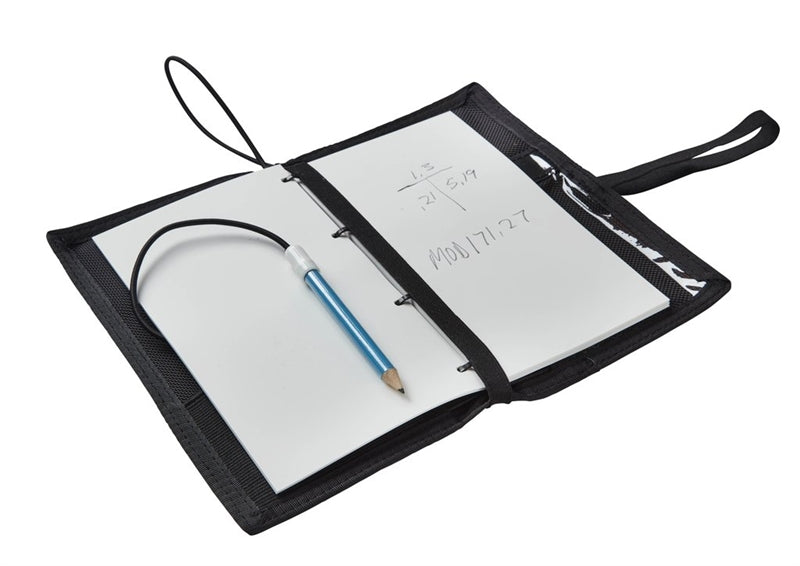 Load image into Gallery viewer, OMS Diver's Notebook (w/ UW Paper, Table Windows, Pocket &amp; Pencil Holders) Black
