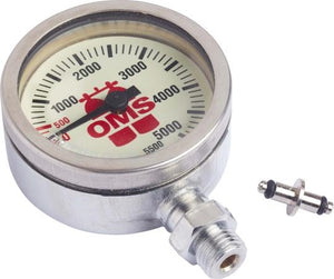 Image Of - OMS SPG 2 in (52 mm), mineral glass, nickel finishing, "OMS" 0-5500 PSI Chrome