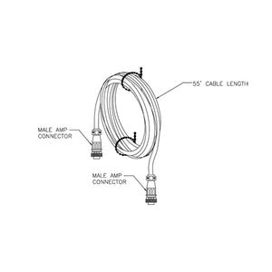 Transducer cable, for STX-101/M surface station (55' - does not include transducer).