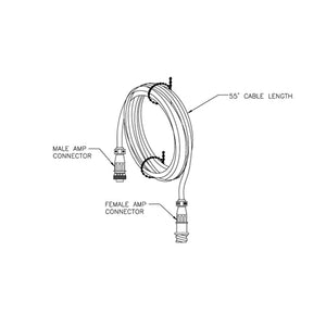 Transducer cable, 55' w/AMP con. Transducer extension cable.