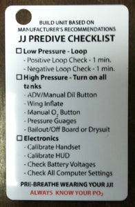 JJ CCR Pre-Dive Checklist