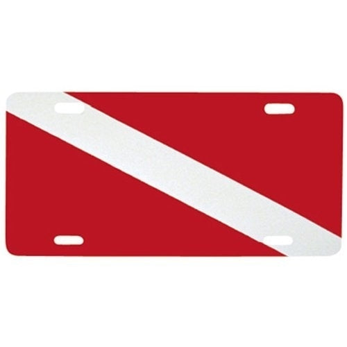 Metal Dive Flag License Plate