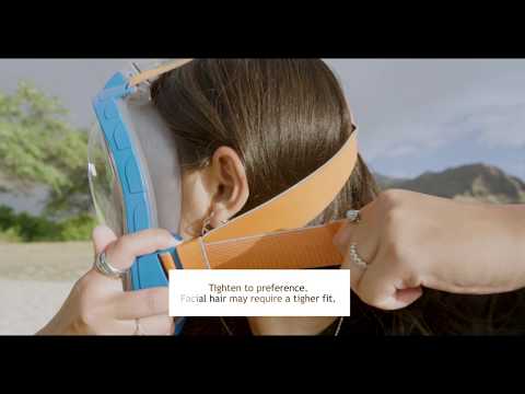 Load and play video in Gallery viewer, Ocean Reef ARIA JR Full Face Snorkeling Mask White/ Clear Opaque XS
